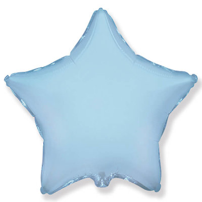 Воздушный шар, фольгированная звезда, голубой, 18″/46 см